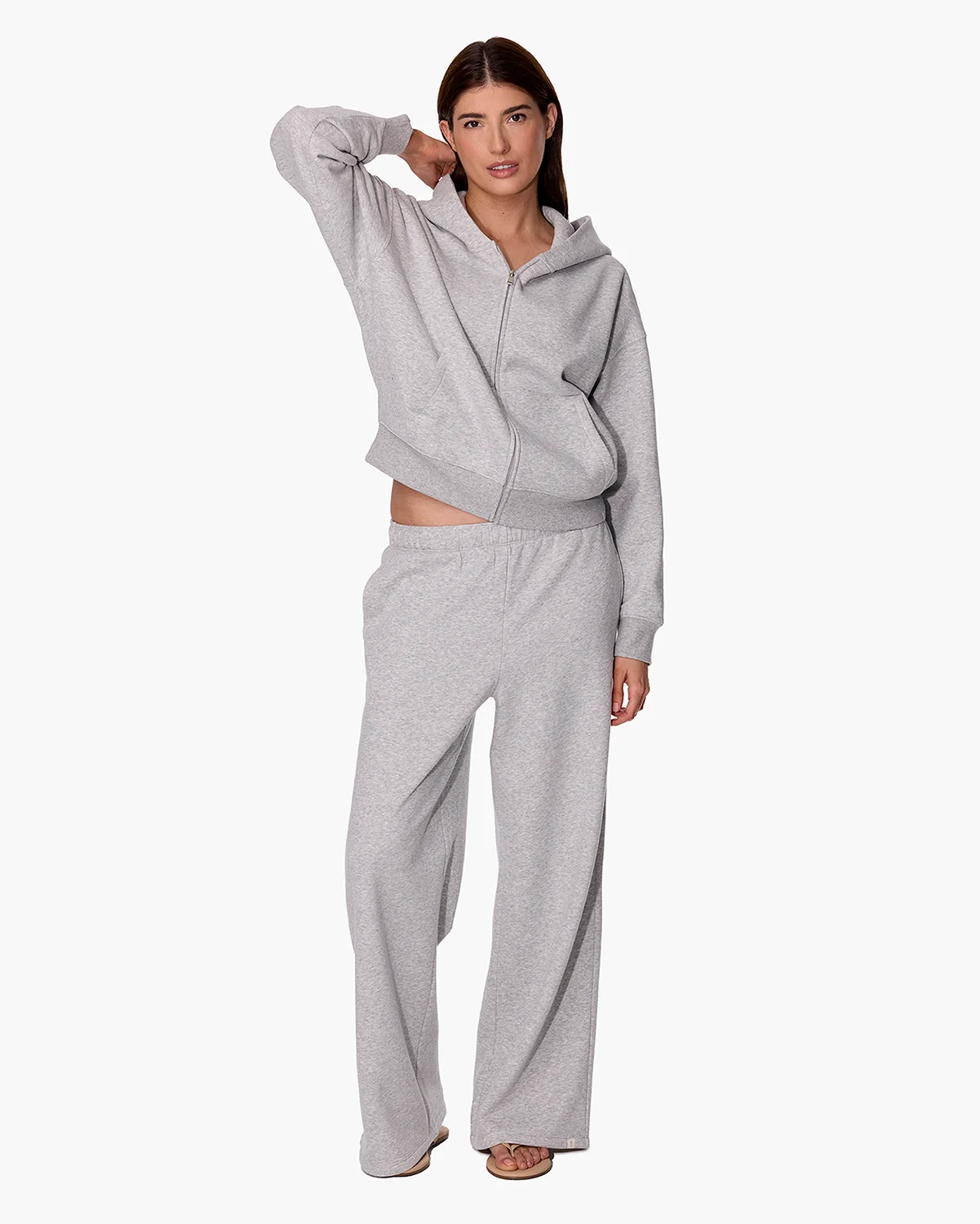 CloudSoft Zip Up Hoodie - Heather Grey - Image 2